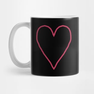 Viva Magenta Heart Line Art Pantone Color of the Year 2023 Mug